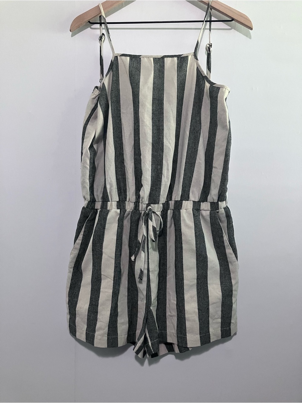 Ci SONO Linen collection Striped Romper Size Large